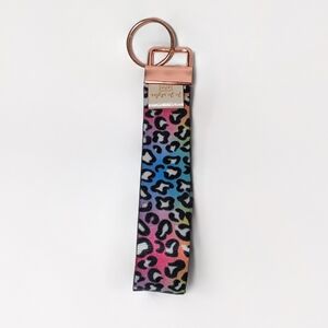 ✨ JoJo Styles Handcrafted Wristlet Keychain – Rainbow Leopard ✨